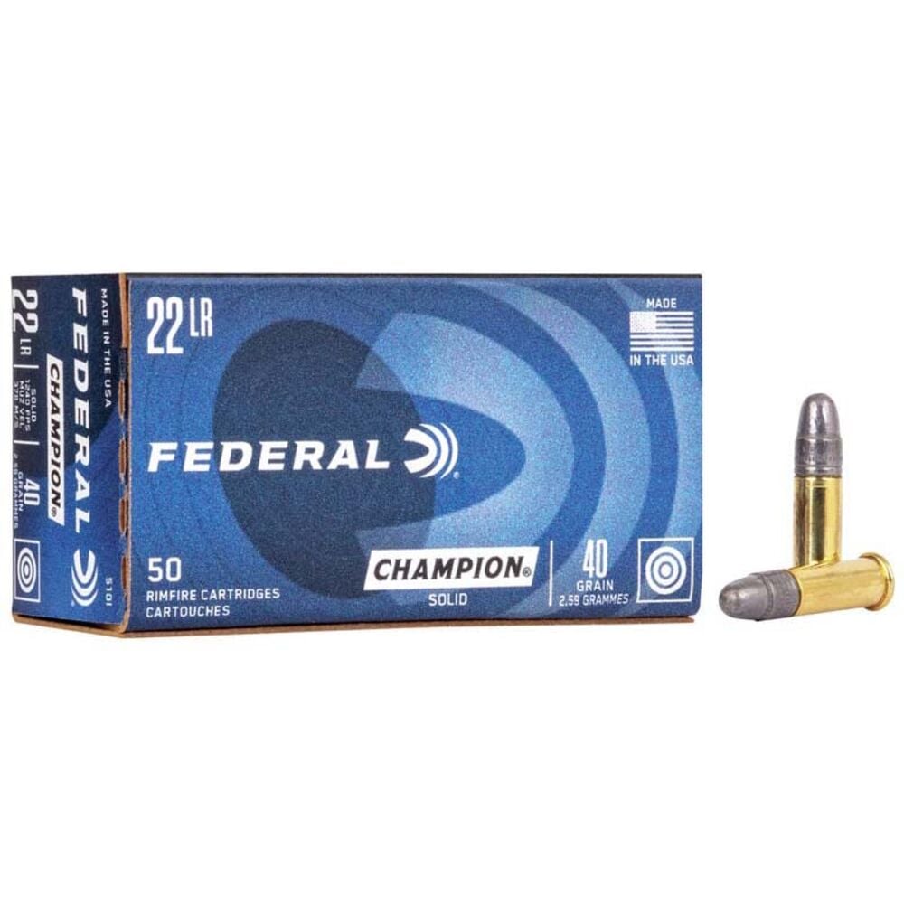 image of Champion 22 Long 40 Grain Rimfire Ammunition, 50 rounds