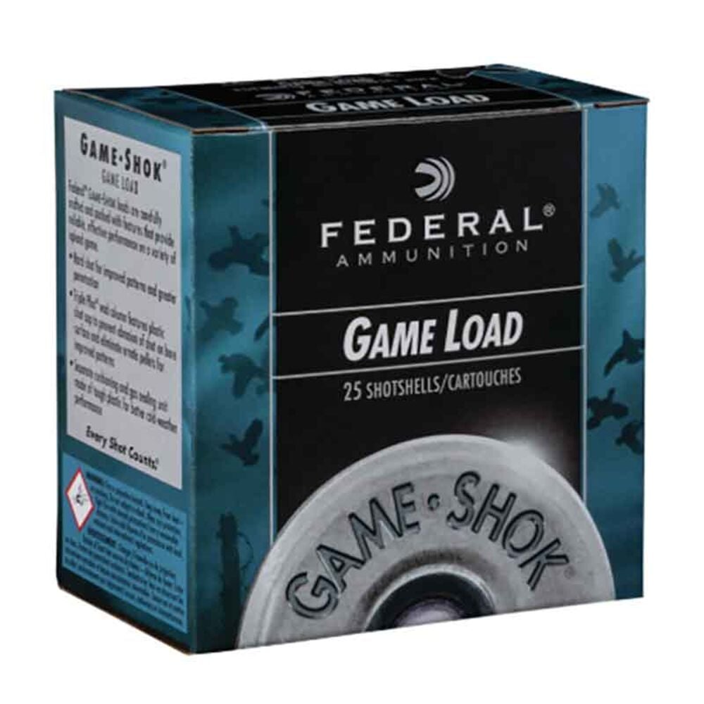 image of Game Shok Upland 12 Gauge 8 Shot Shotgun Ammunition, 25 rds