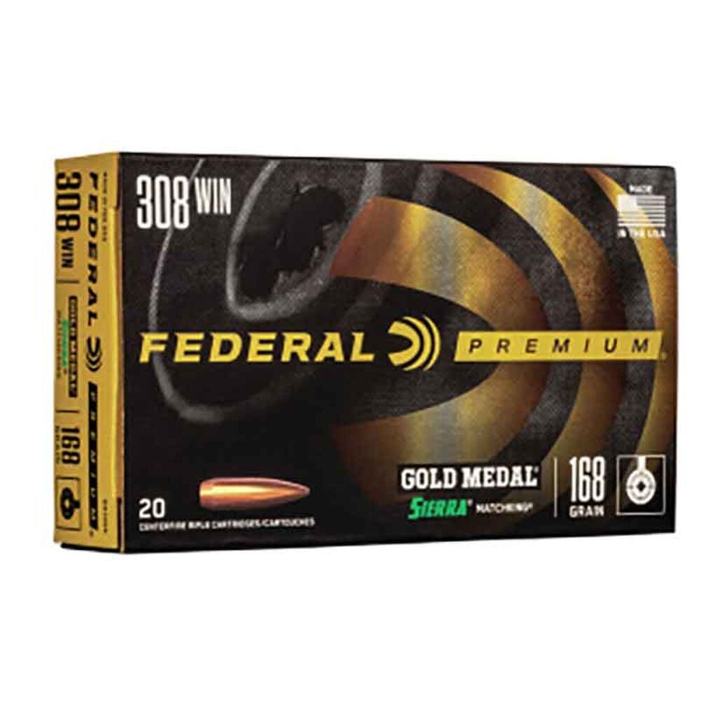 image of Gold Medal Sierra MatchKing 308 Win 168 Grain BTHP Rifle Ammunition, 20 rds