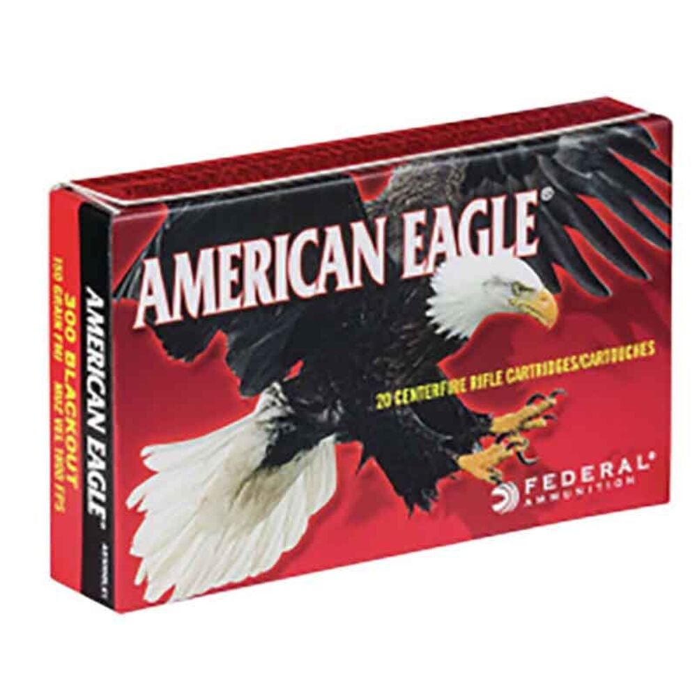 image of American Eagle 300 Blackout 150 Grain Rifle FMJBT Rifle Ammunition, 20 rds