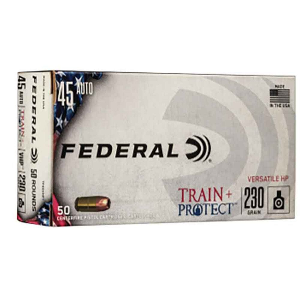 image of Train + Protect 45 Auto 230 Grain JHP Handgun Ammunition, 50 rounds
