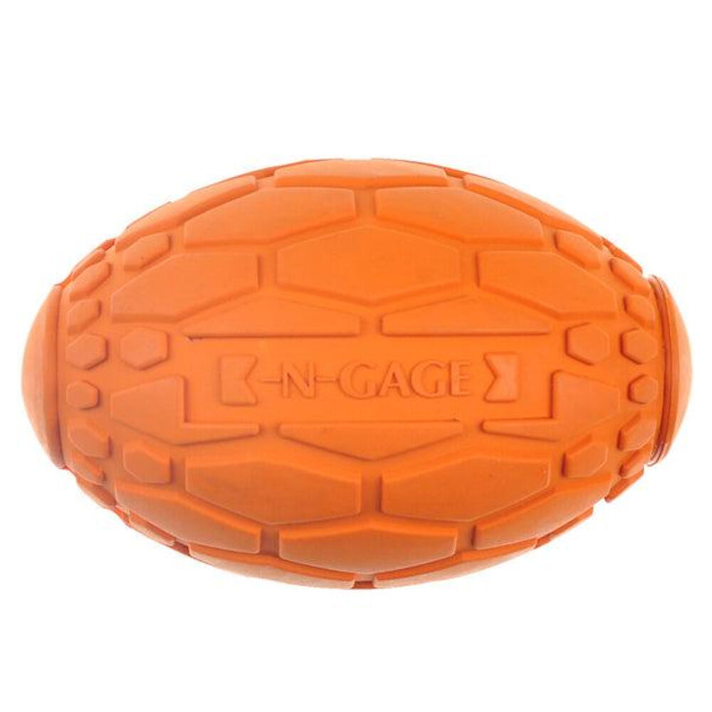 image of Squeaker Football Dog Toy, Orange