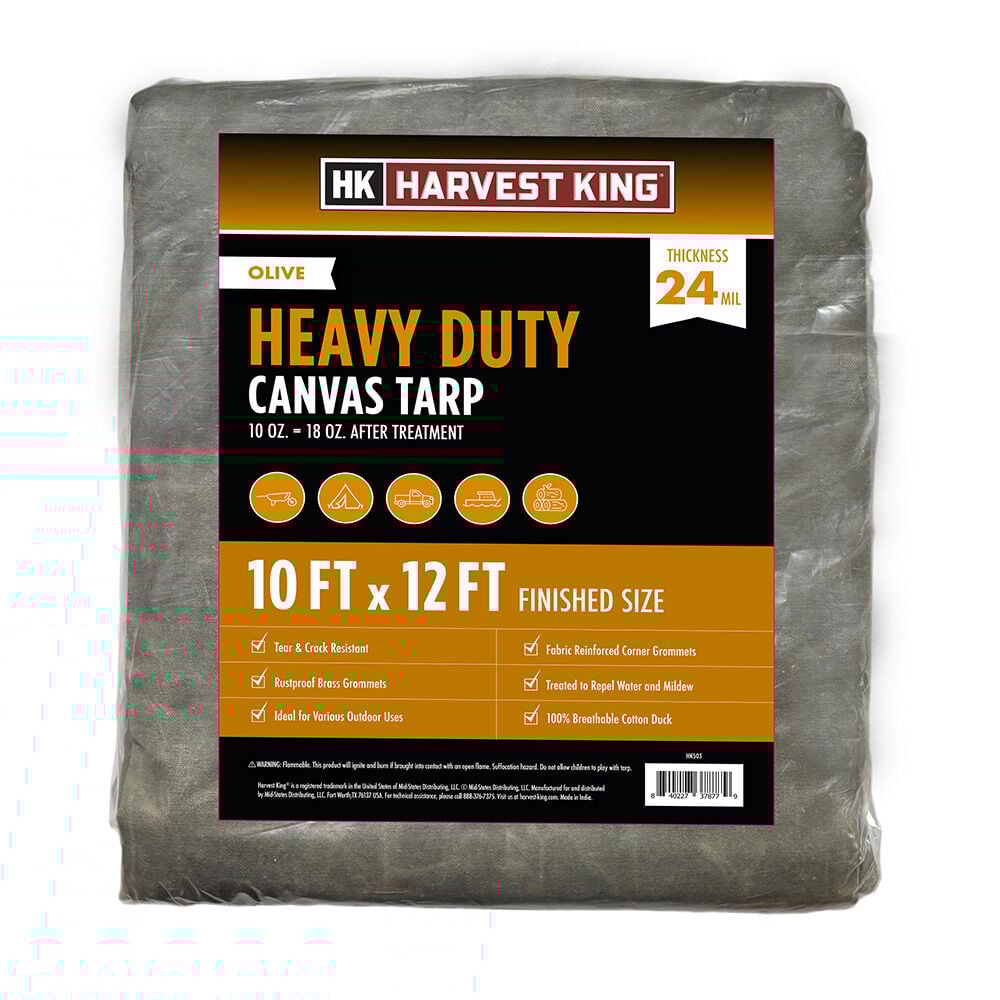 image of Canvas Tarp, 10 ft x 12 ft