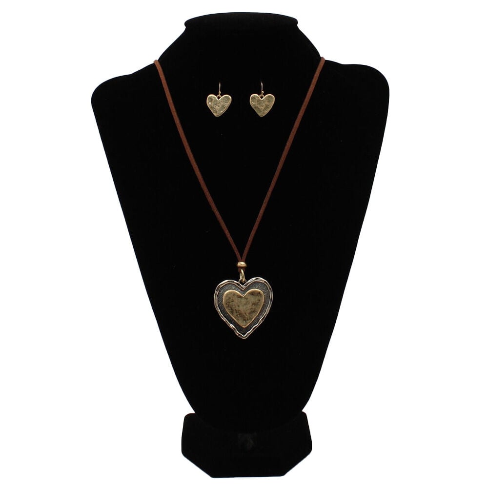 image of Women's Inlay Heart Jewelry Set