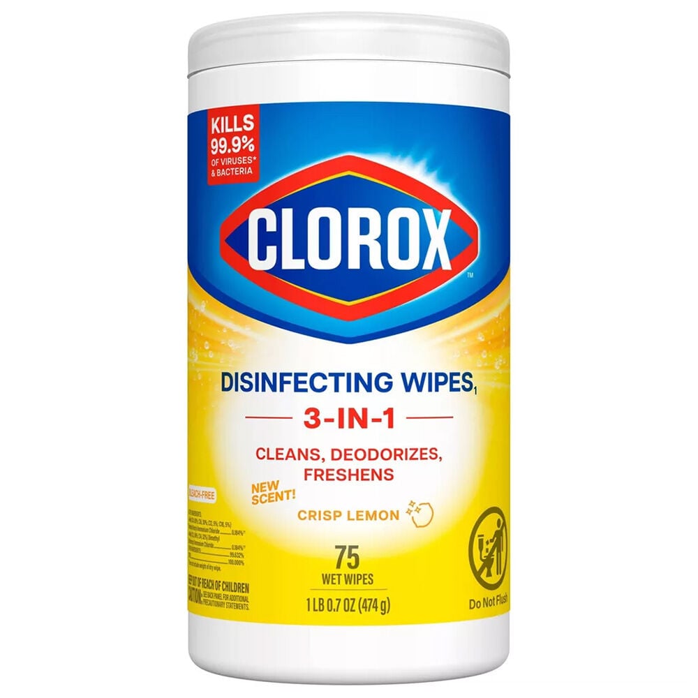 image of Multi-Surface Disinfecting Wipes, Crisp Lemon, 75 ct