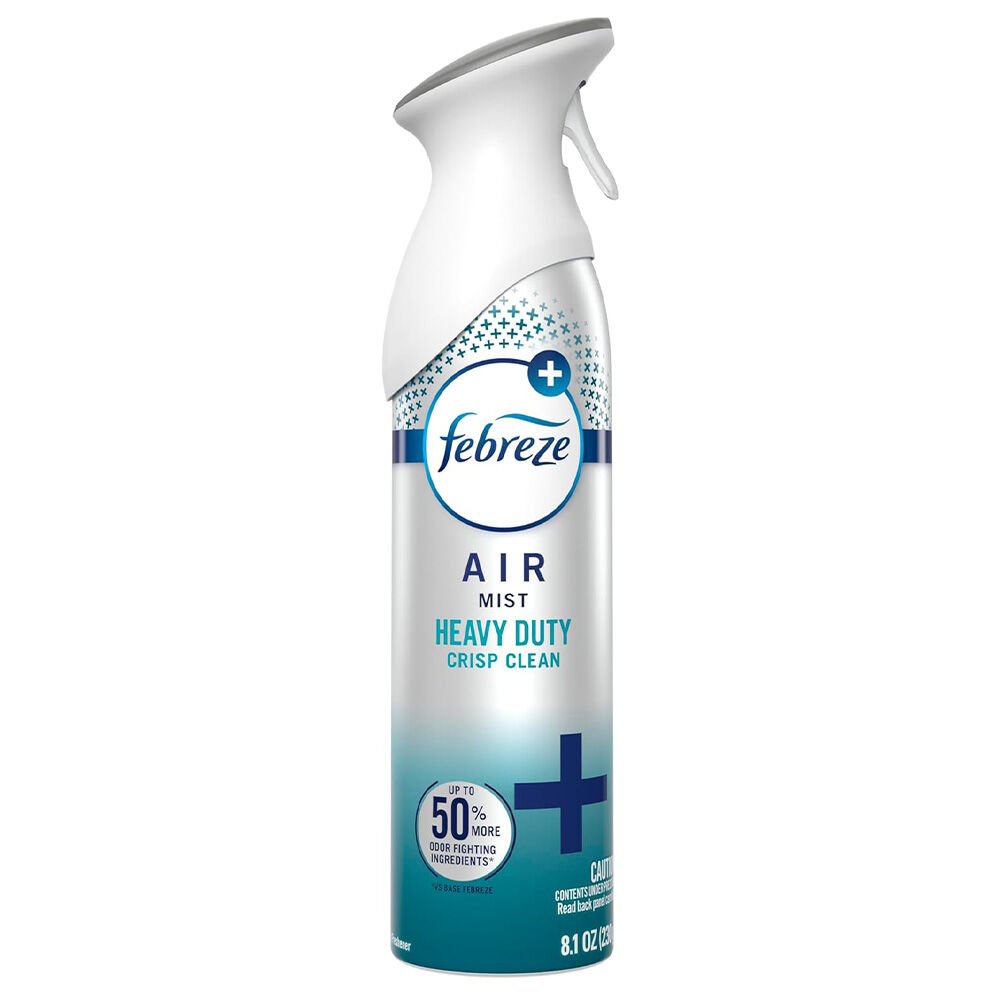 image of Air Freshener Spray, Heavy Duty Crisp Clean, 8.1 oz