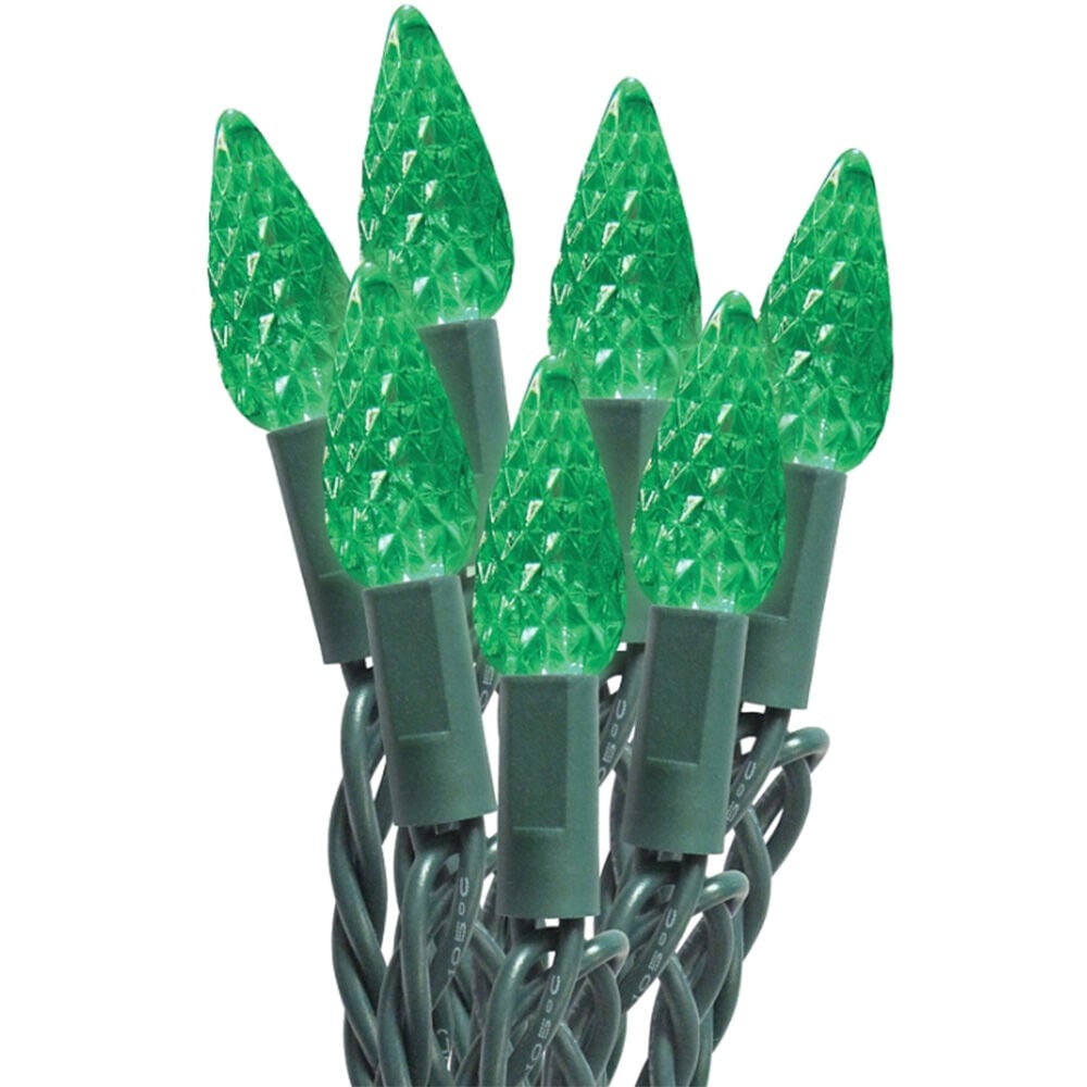 image of Christmas Light String, Green, 11 ft, 50 Lamp