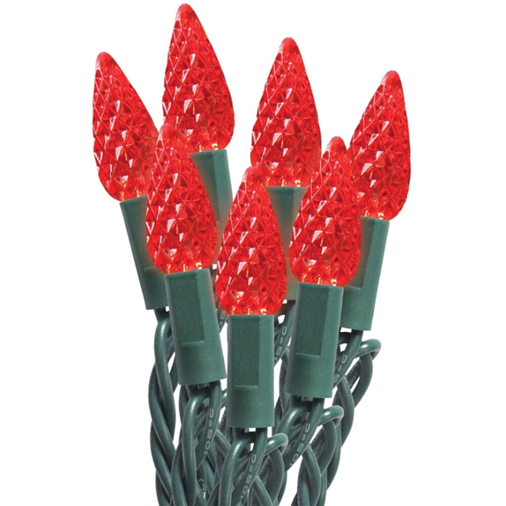 image of Christmas Light String, Red, 11 ft, 50 Lamp