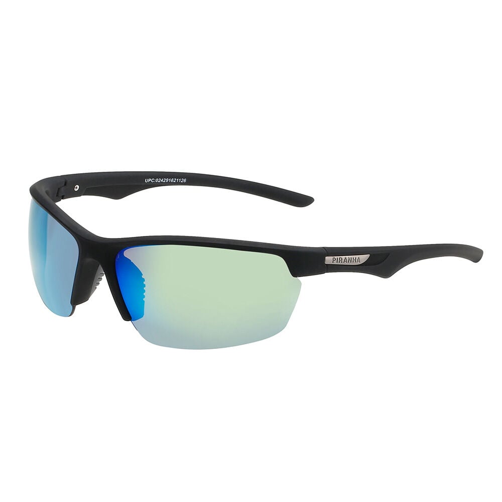 image of Men's Structure Black Half Frames Sports Sunglasses
