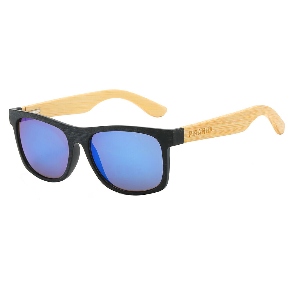 image of Men's Kauai Blue Black Frame Bamboo Sunglasses