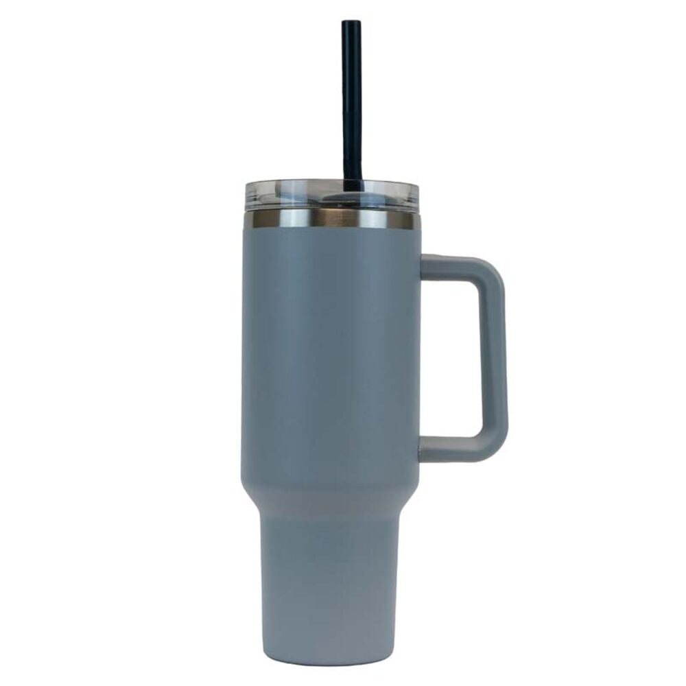 image of Insulated Travel Mug with Handle- Grey, 40 oz