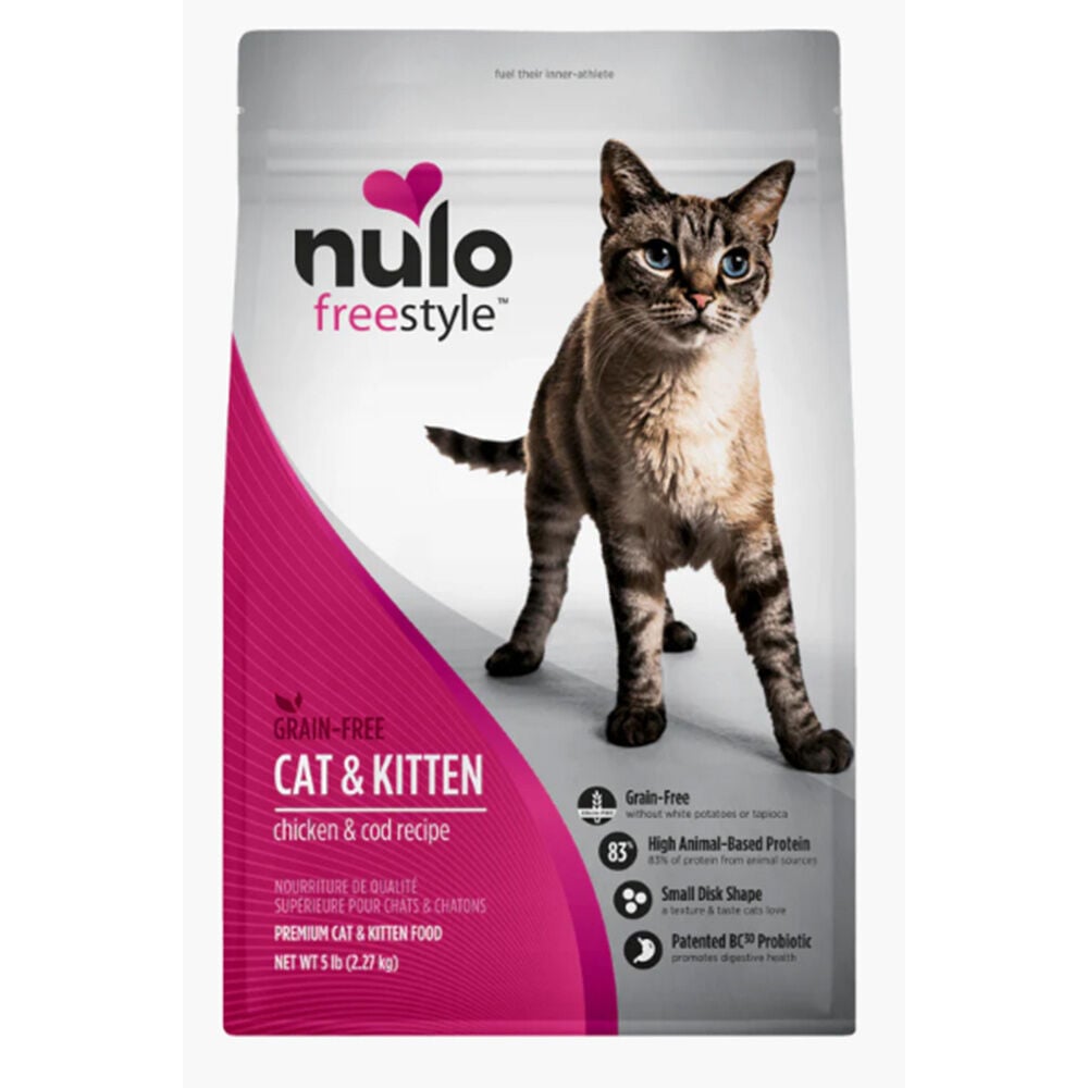 image of Dry Cat and Kitten Food- Grain-Free, Chicken and Cod, 5 lb