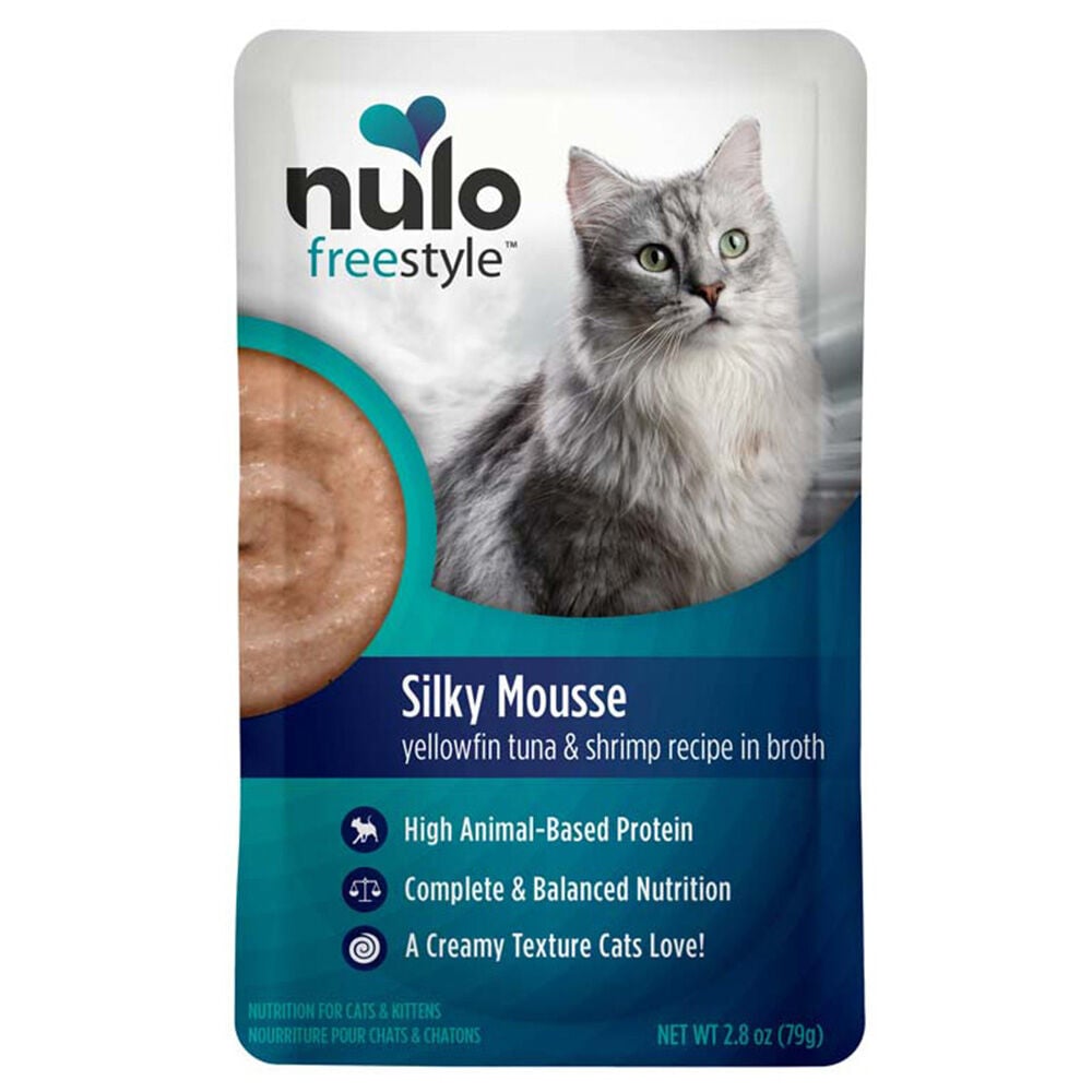 image of Wet Cat Food- Silky Mousse, Tuna and Shrimp, 2.8 oz