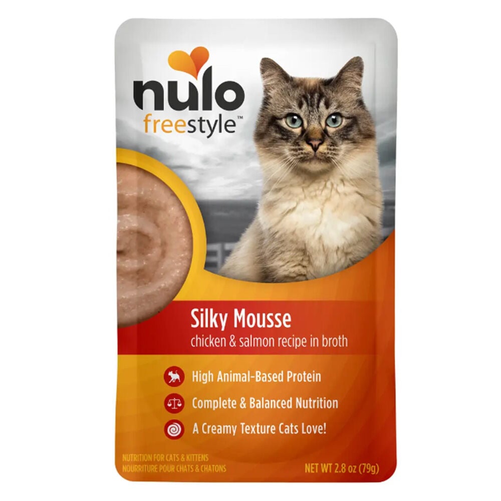 image of Wet Cat Food- Silky Mousse, Chicken and Salmon, 2.8 oz