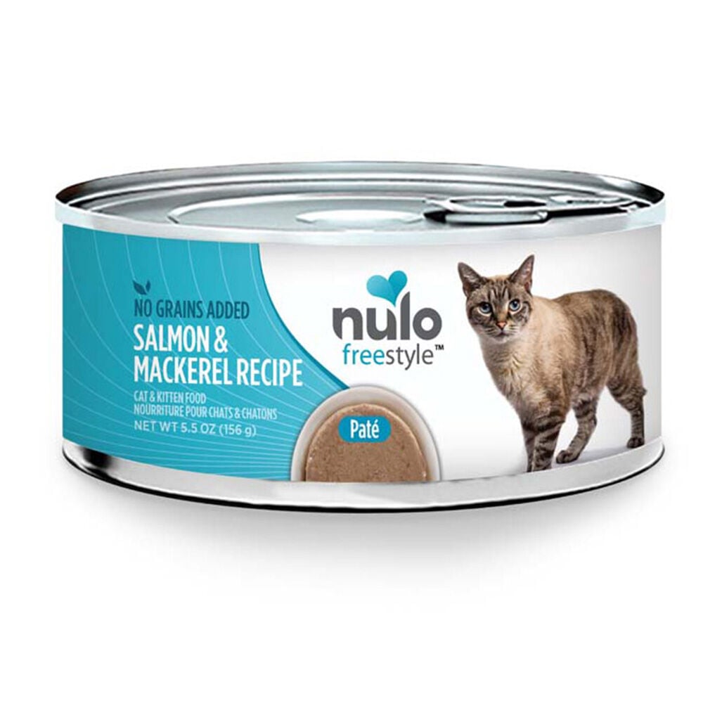 image of Wet Cat Food- Grain-Free, Pate, Salmon and Mackerel, 5.5 oz