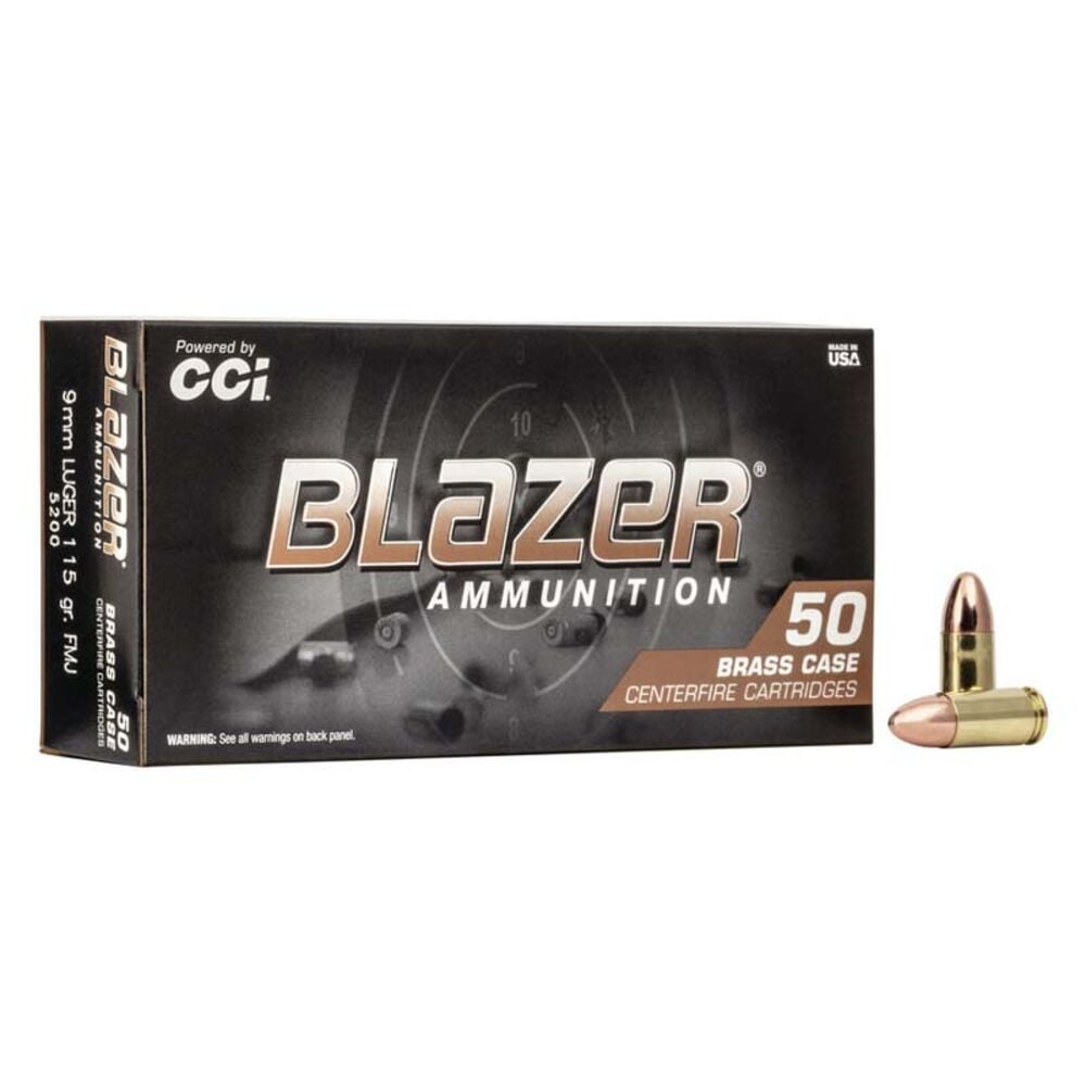 image of 9mm Luger 115 Grain FMJ Handgun Ammunition, 50 rounds
