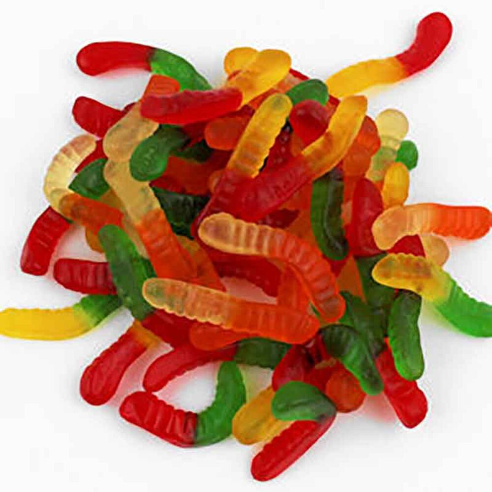 image of Gummi Neon Worms Candy, 15 oz