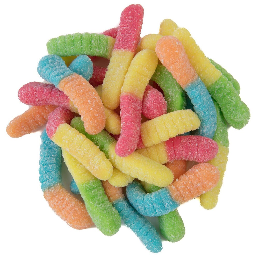 image of 15 oz Gummi Neon Worms Candy