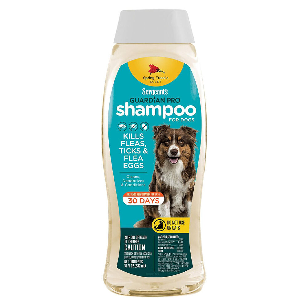 image of Flea & Tick Shampoo for Dogs- Spring Freesia Scent, 18 fl oz