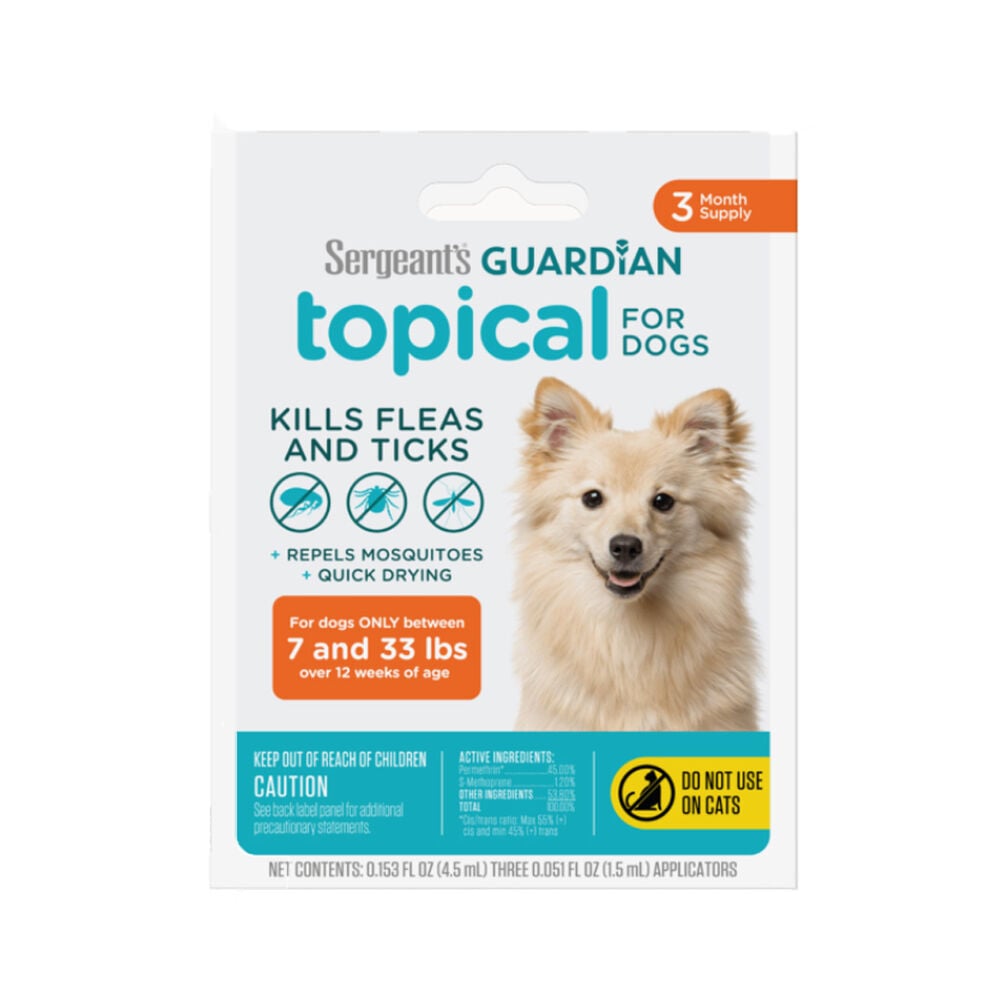 image of Flea & Tick Topical for Dogs, 7-33 lbs, 3 Count