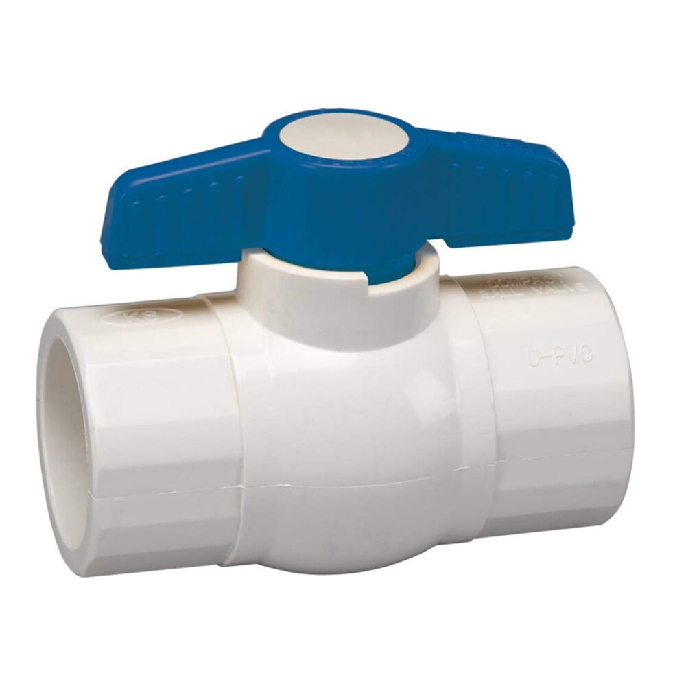 image of Ball Valve, PVC Schedule 40, Solvent x Solvent, 3/4-Inch