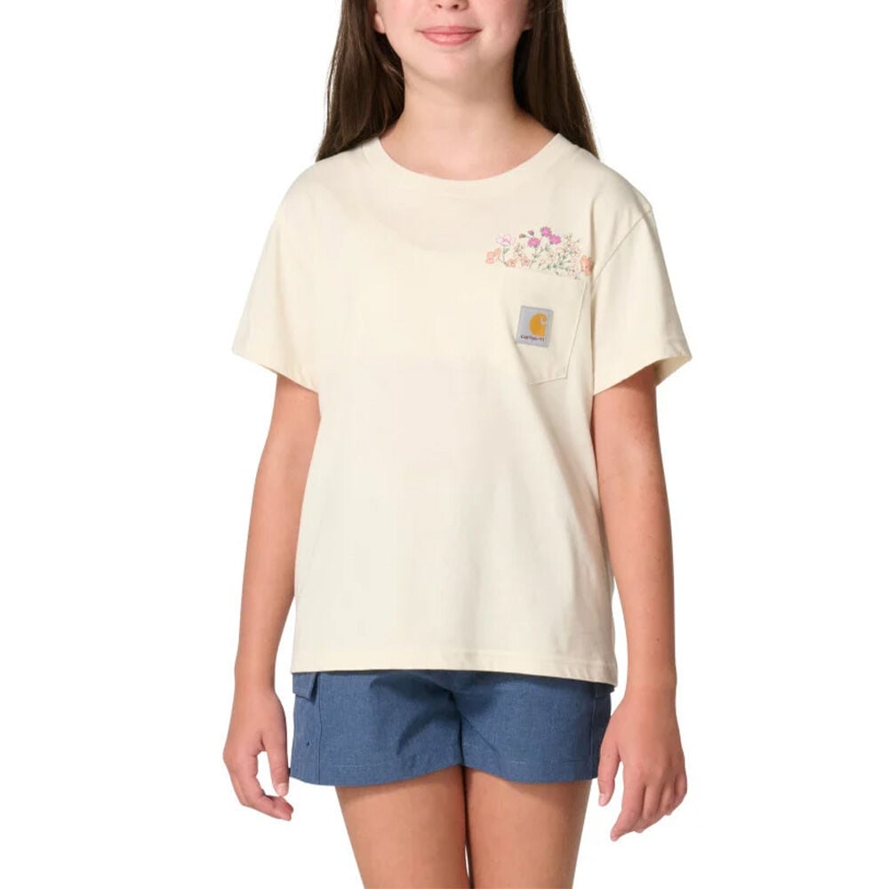 image of Kid's Flower Pocket Short Sleeve T-Shirt