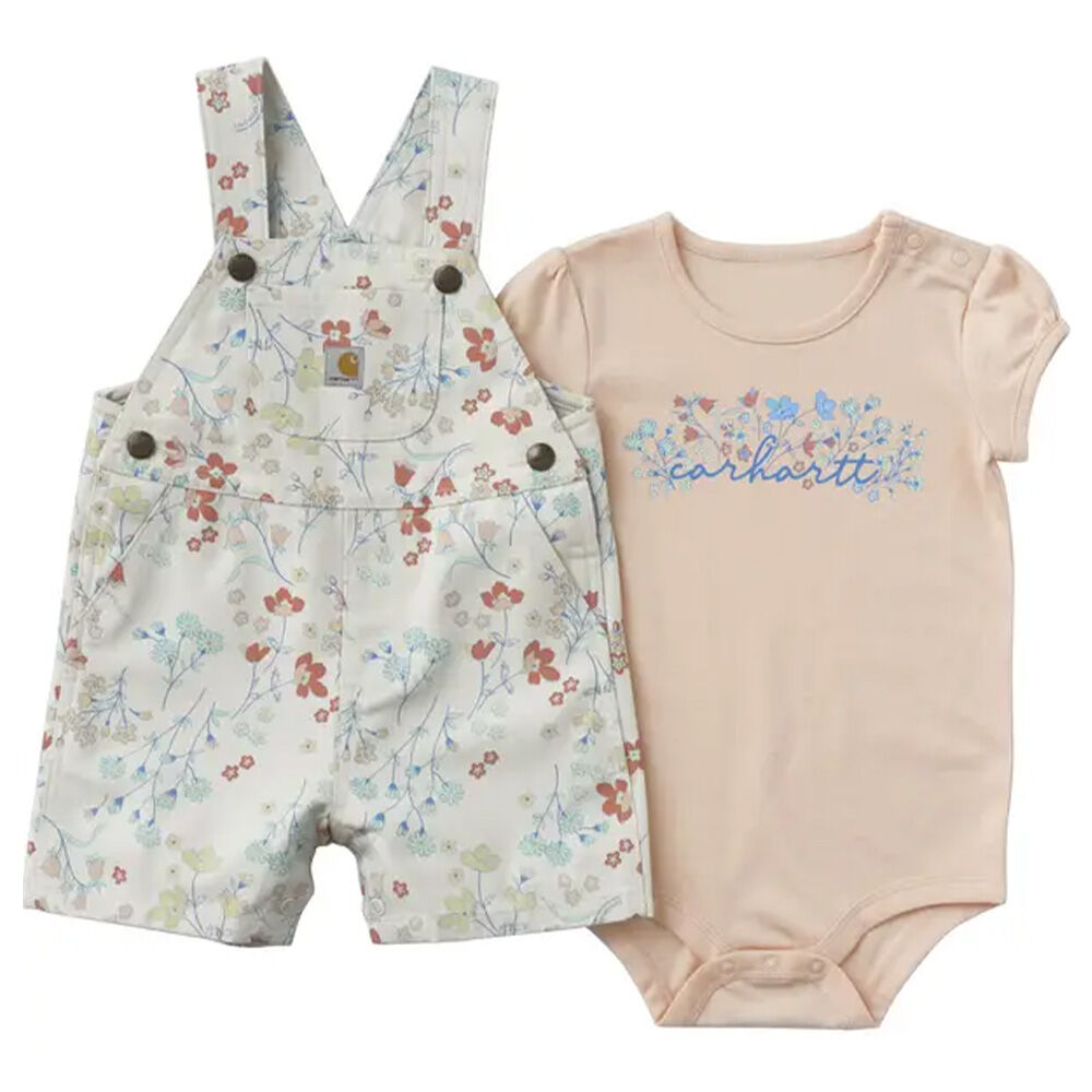 image of Infant's Short Sleeve T-Shirt and Canvas Shortall Set