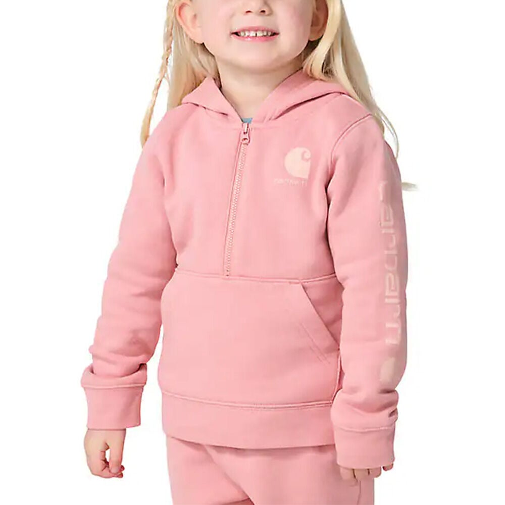 image of Toddler's Long Sleeve Half-Zip Hooded Logo Sweatshirt