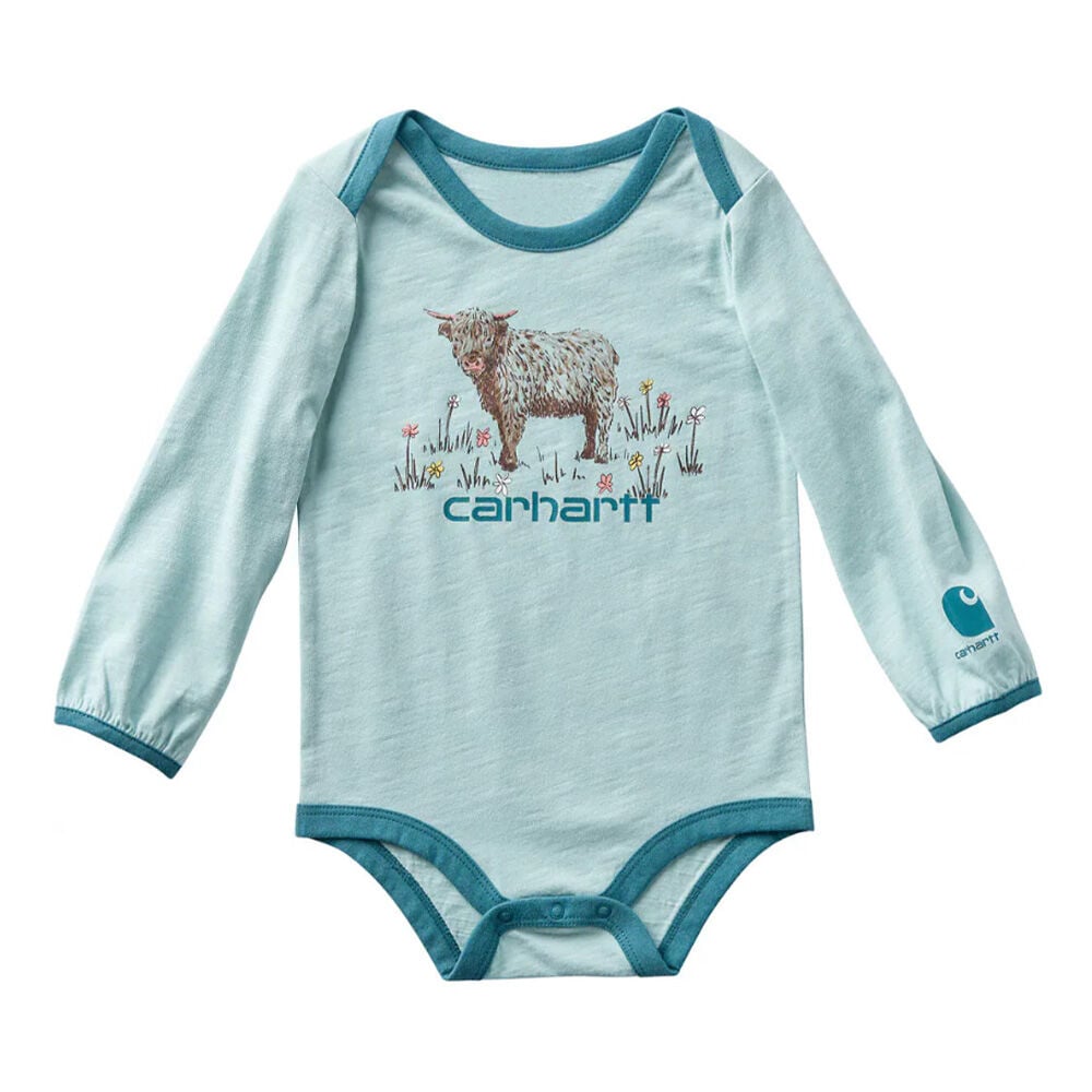 image of Infant Girls' Long Sleeve Cow Bodysuit