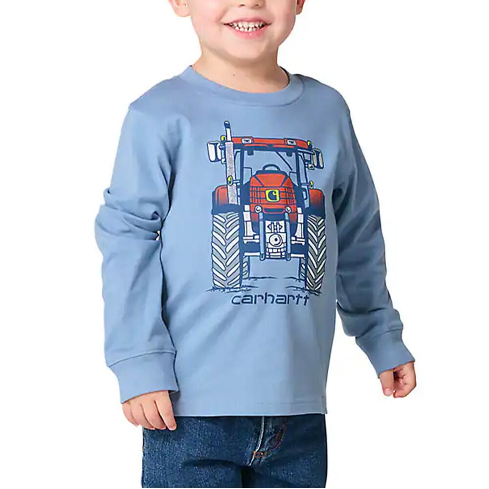 image of Toddler's Long Sleeve Tractor T-Shirt