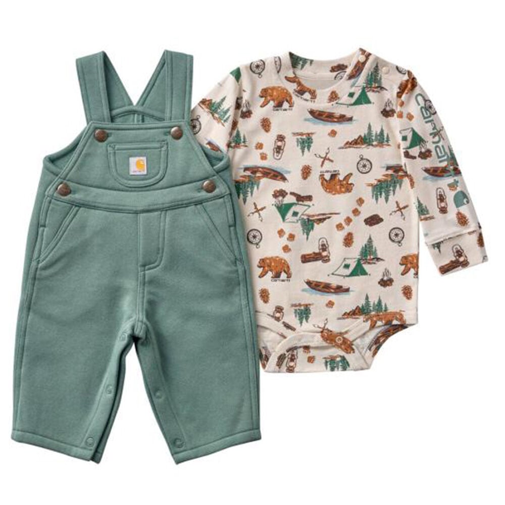 image of Infant Boys' Long Sleeve Bodysuit and Fleece Overall Set
