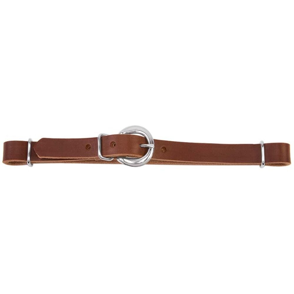 image of Straight Leather Curb Strap- Brown
