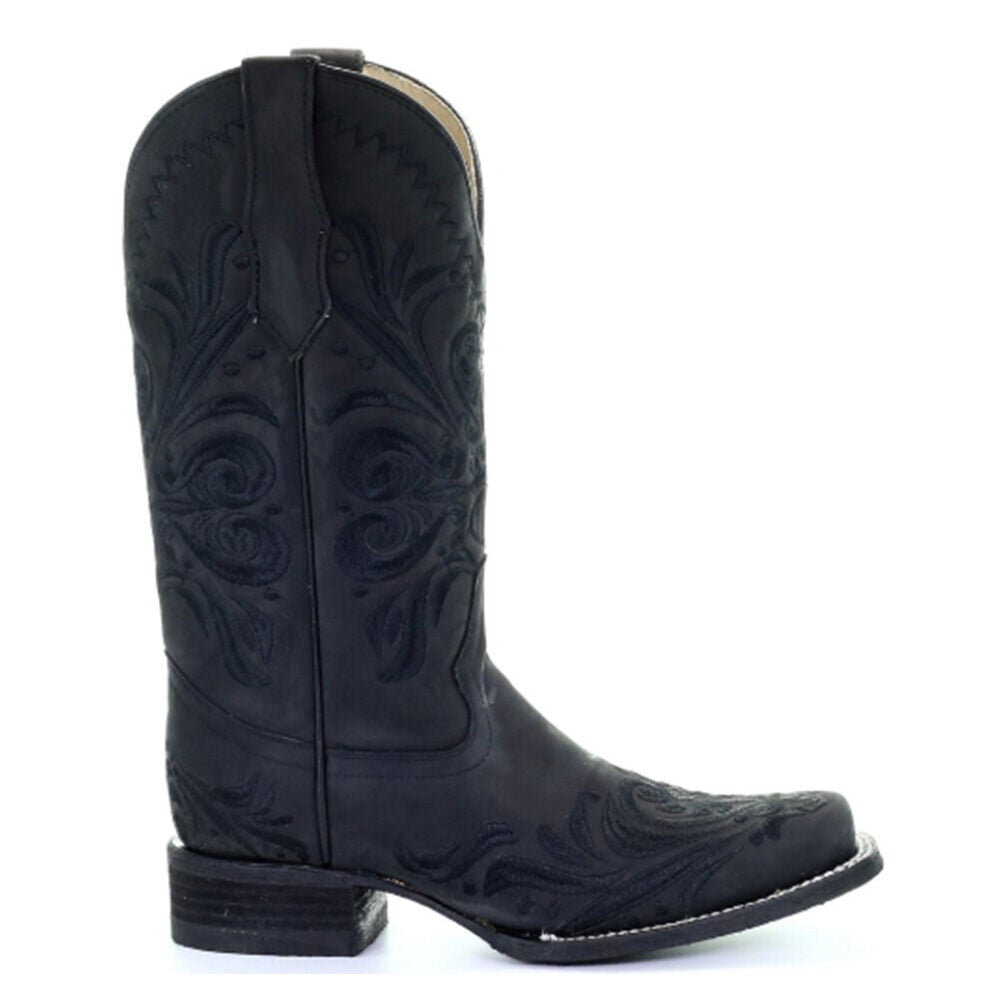 image of Women's Embroidery Square Toe Boot