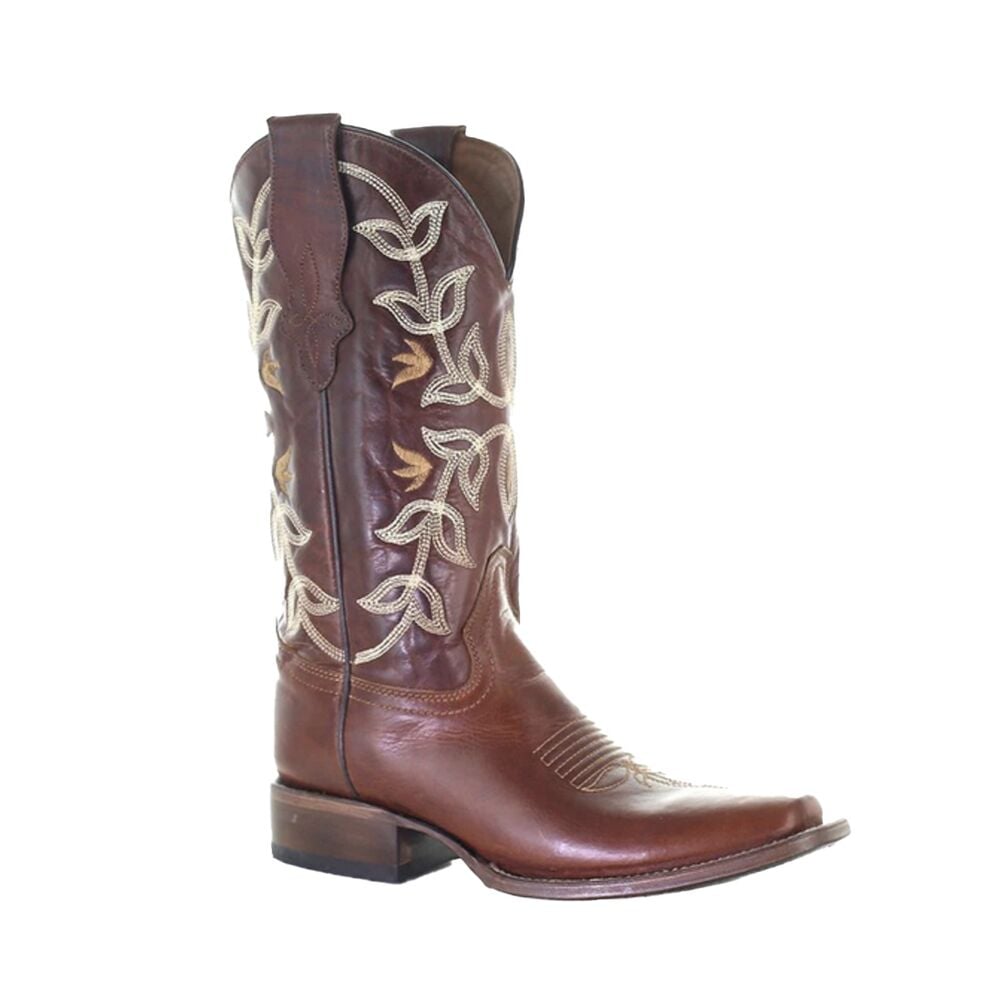 image of Women's Embroidery Square Toe Boot