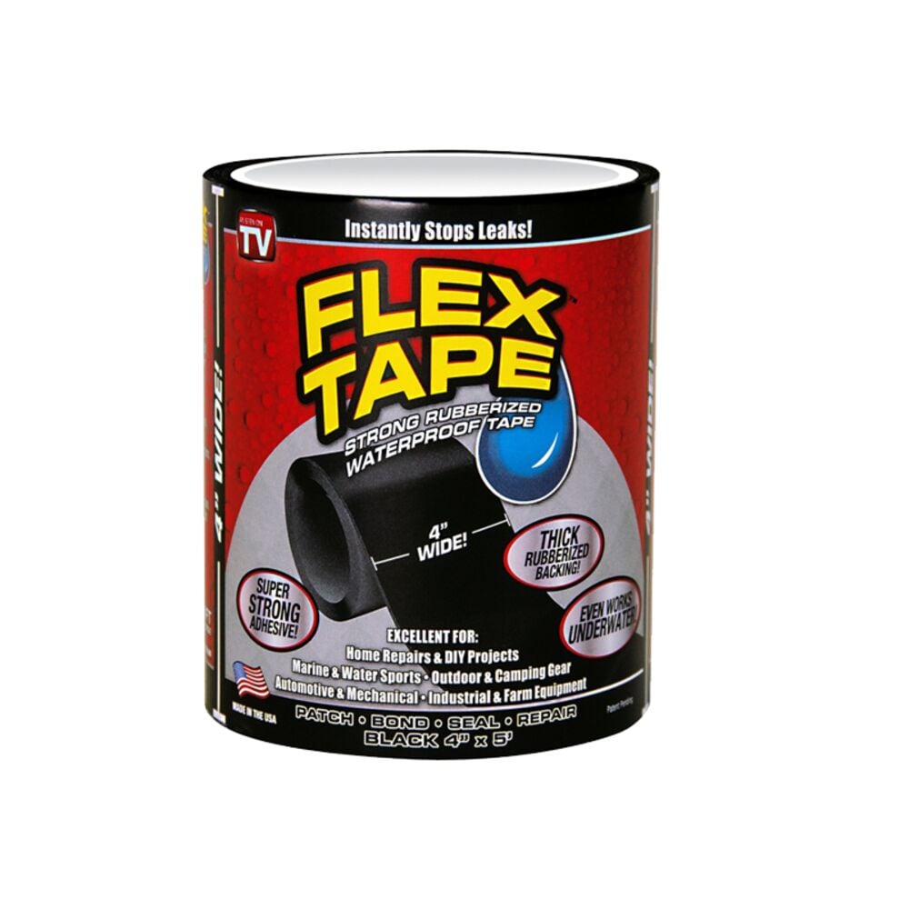 image of Black Flex Tape, 4 in x 5 ft