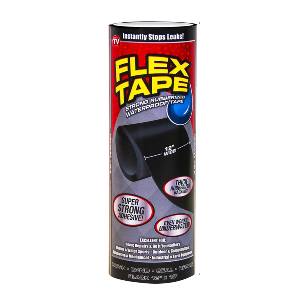 image of Black Flex Tape, 12 in x 10 ft
