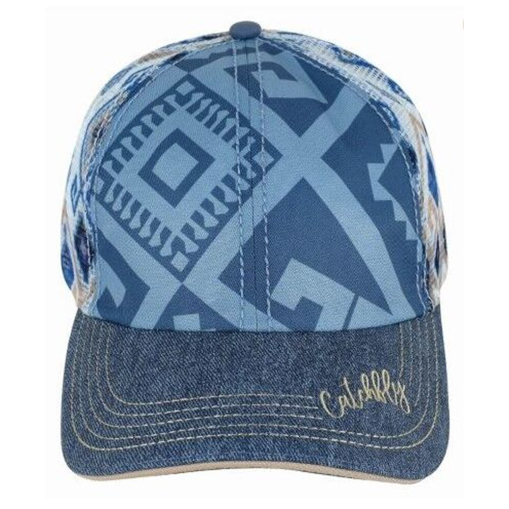 image of Women's Denim Geo Ponytail Baseball Cap