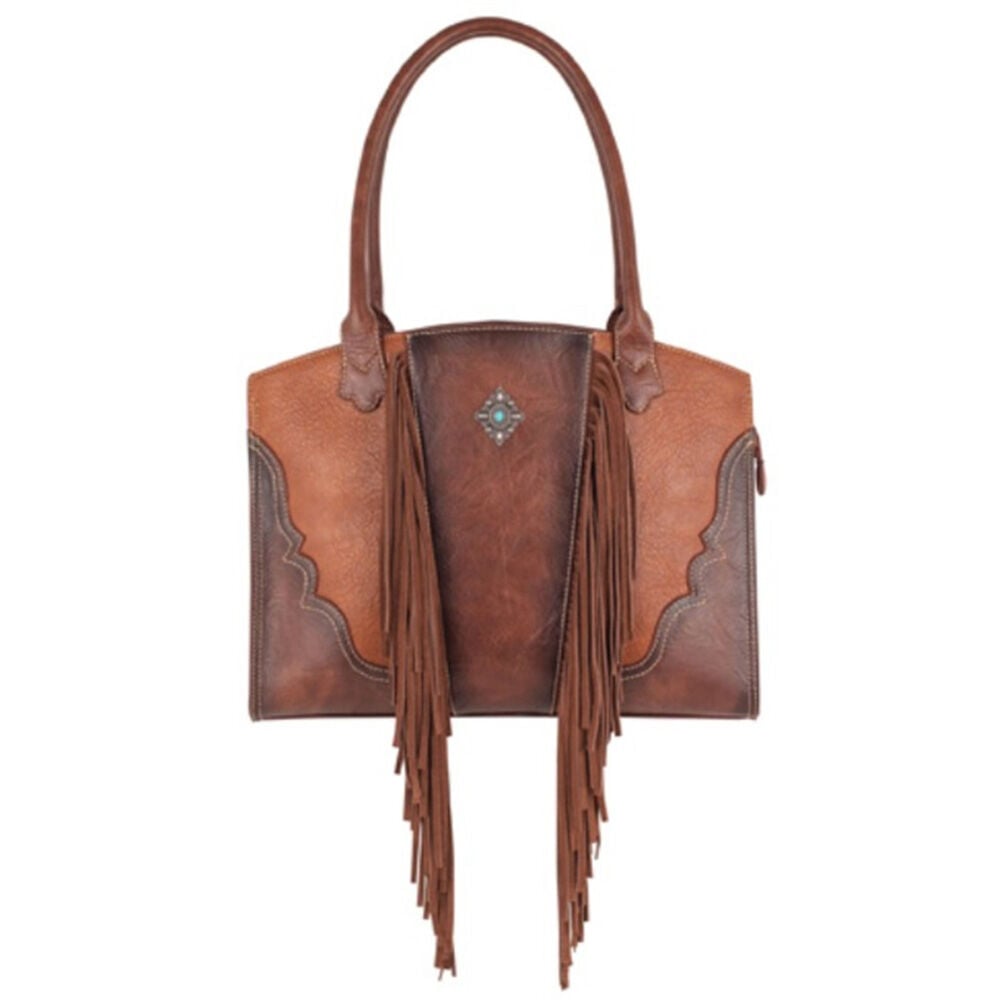 image of Women's Purse- Brown and Tan with Concho Concealed Carry Tote