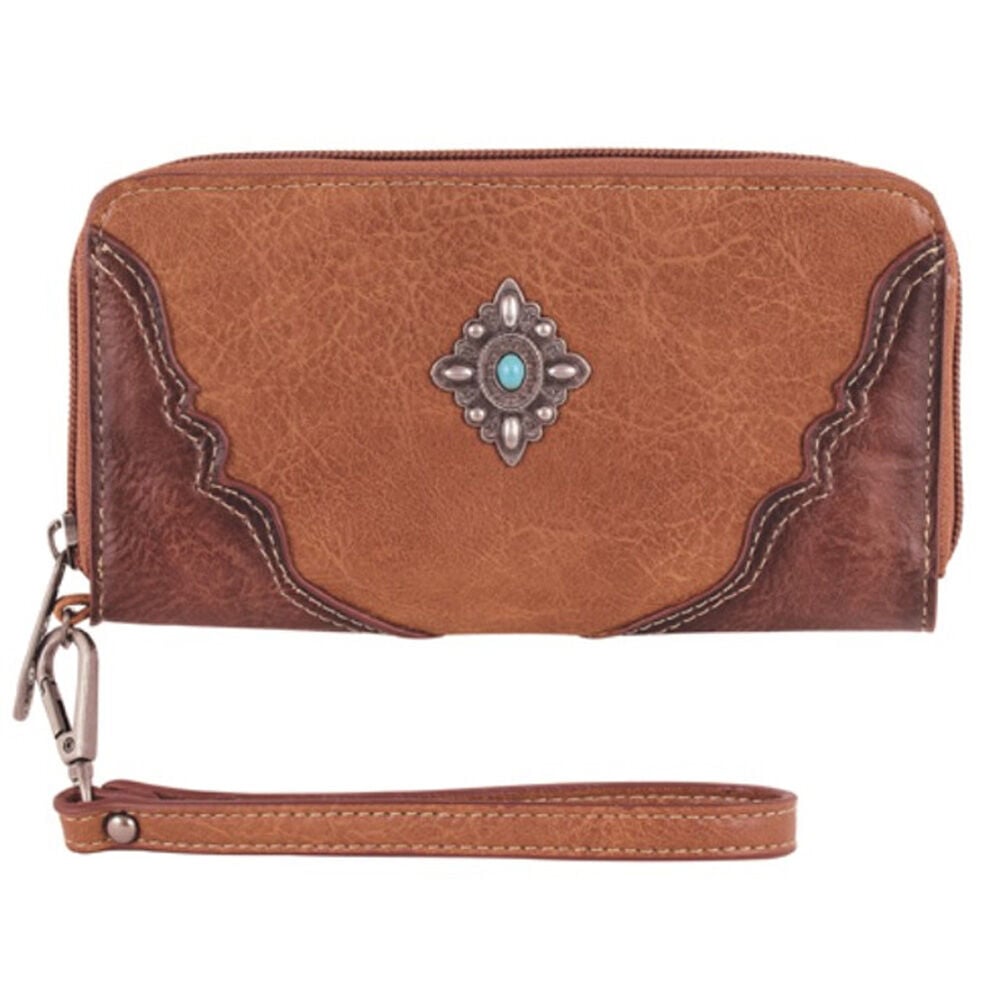 image of Women's Wallet-Brown and Tan with Concho