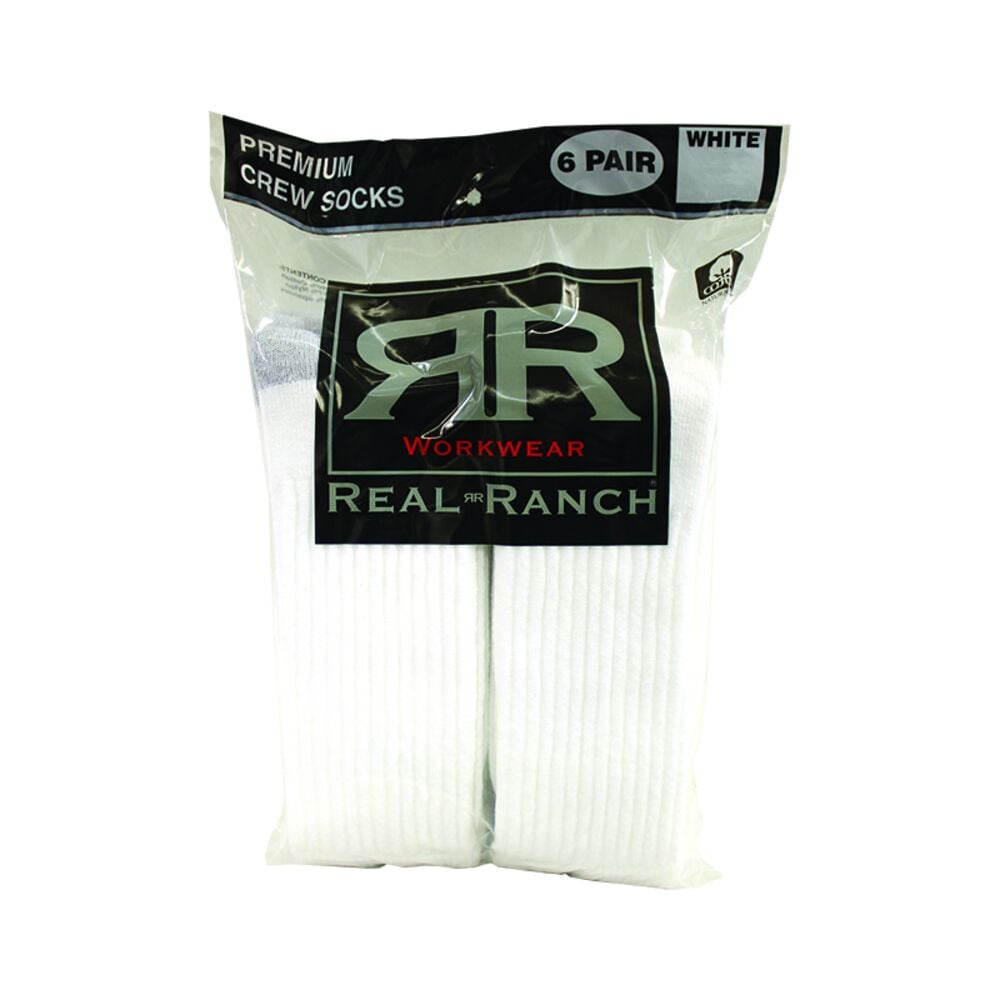 image of Men's Crew Socks 6 pack- White