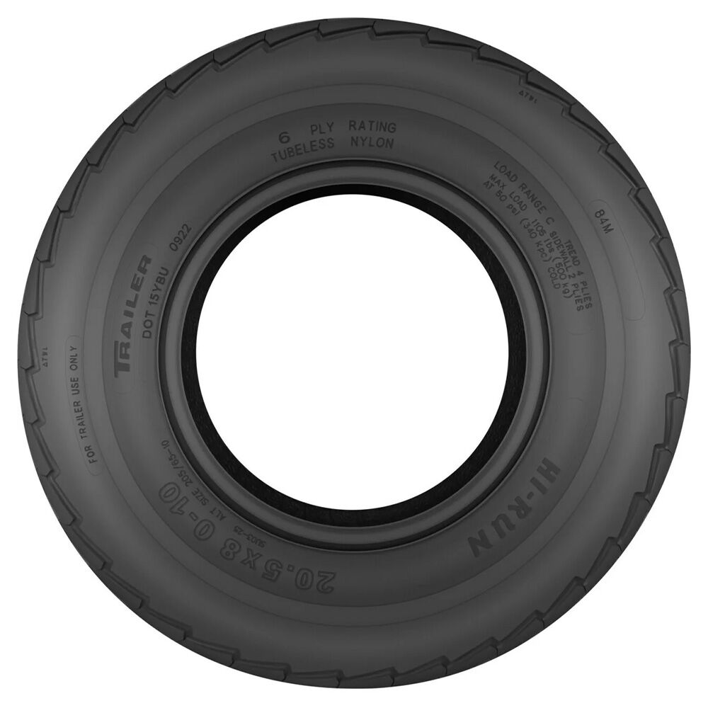 image of 20 1/2 in x 8 in 6-Ply Highway Trailer Tire