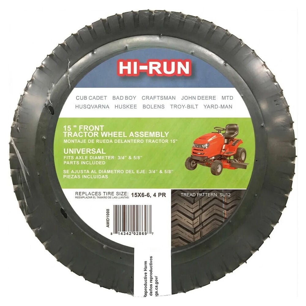 image of 15 in Front Tractor Mower Wheel Assembly