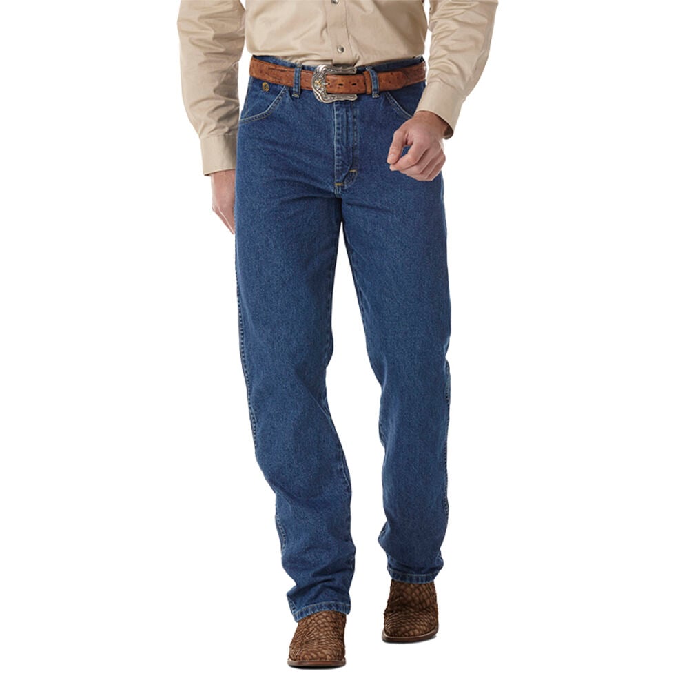 image of Men's George Strait High Rise Cowboy Cut Relaxed Fit Jean, Heavy Stone Denim