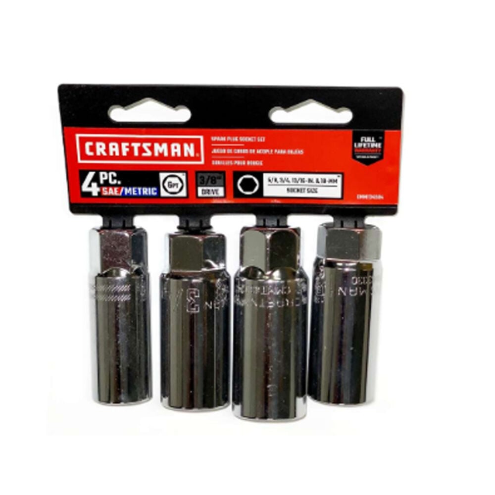 image of 3/8 in. drive Metric and SAE 6 Point Standard Spark Plug Socket Set 4 pc.