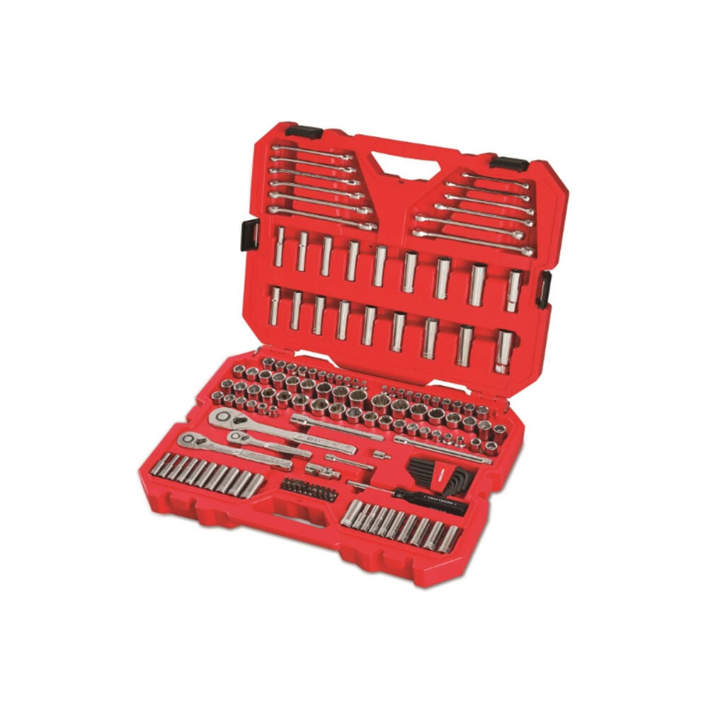 image of 1/4, 3/8 and 1/2 in. drive Metric and SAE 6 Point Auto Mechanic's Tool Set 159 pc.