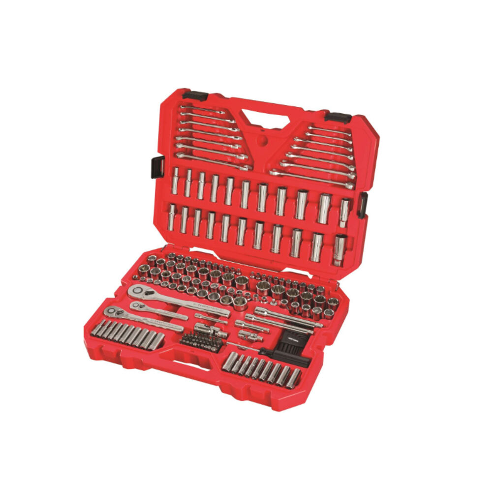 image of 1/4, 3/8 and 1/2 in. drive Metric and SAE 6 and 12 Point Mechanic's Tool Set 189 pc.