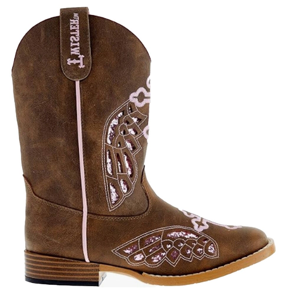 image of Youth Gracie Boot- Brown and Pink