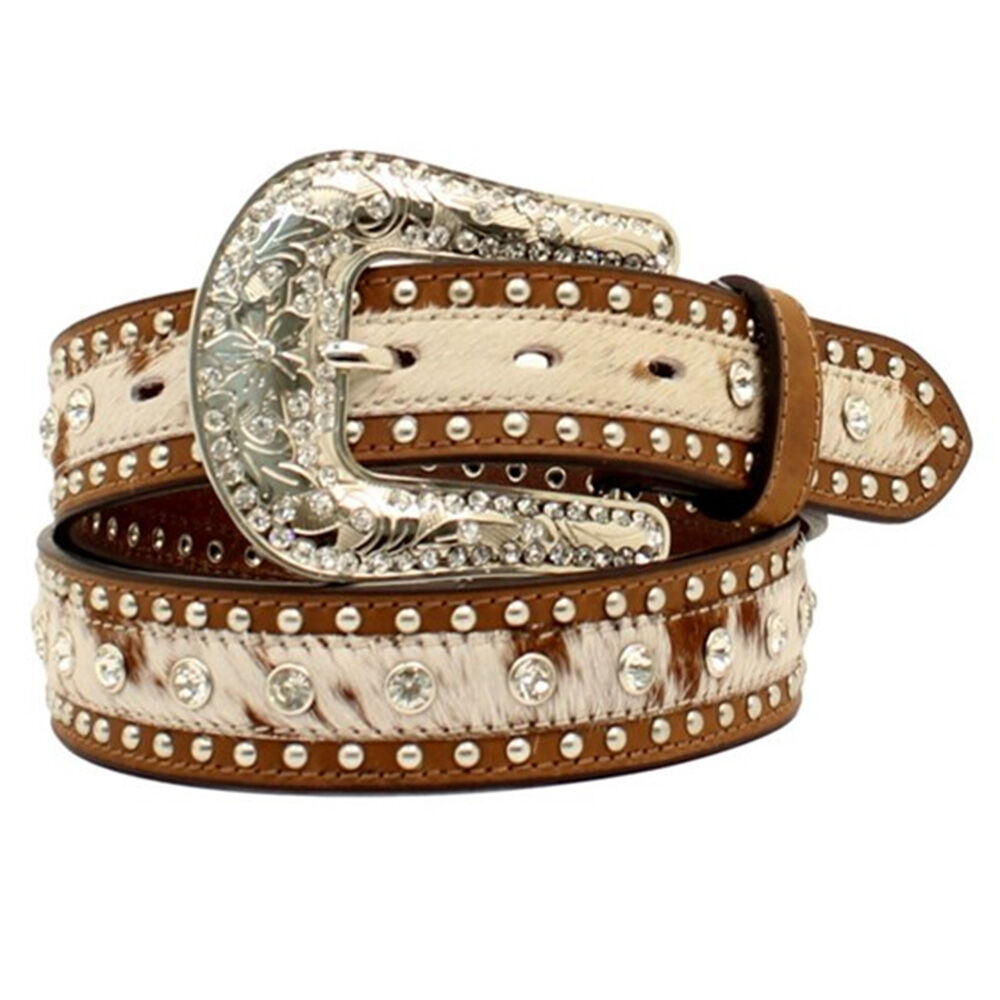 image of Women's Belt- Nocona Western Calf Hair Inlay