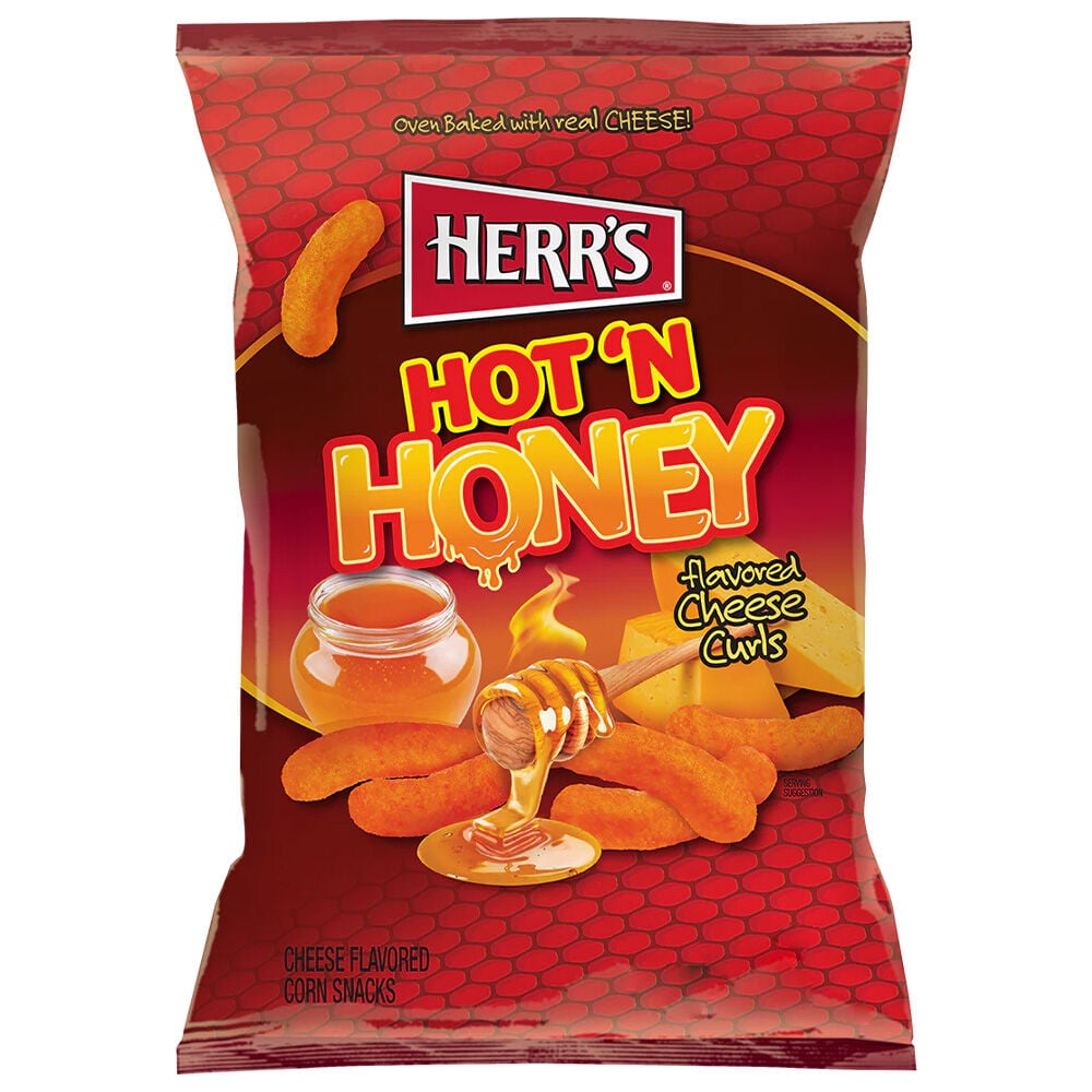 image of Hot 'N Honey Cheese Curls, 6 oz