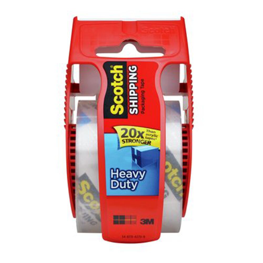 image of 3M Scotch Heavy Duty Clear Shipping Packaging Tape, 1.88 in x 38.2 yd